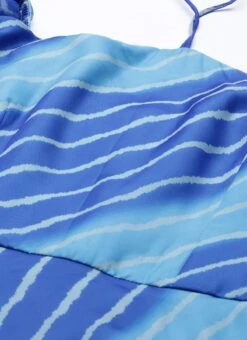 Blue Organza Printed Dress Party Wear 12 Blue Organza Printed Dress Party Wear -Indo Clothing Shop Blue Organza Printed Dress DRBS02205967 rrc1