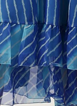 Blue Organza Printed Dress Party Wear 15 Blue Organza Printed Dress Party Wear -Indo Clothing Shop Blue Organza Printed Dress DRBS02205967 rrc4