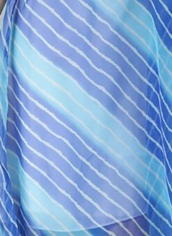 Blue Organza Printed Kaftan Dress Festive Wear -Indo Clothing Shop Blue Organza Printed Kaftan Dress DRBS02204783 rrc4