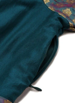 Blue Overlapping Jacquard Gown Festive Wear 14 Blue Overlapping Jacquard Gown Festive Wear -Indo Clothing Shop Blue Overlapping Jacquard Gown IWBS02111150 rrc3