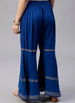 Blue Palazzo Pant After Six Wear -Indo Clothing Shop Blue Palazzo Pant IWBDMF344 b