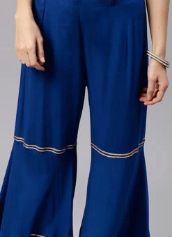 Blue Palazzo Pant After Six Wear