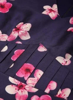 Blue Printed Art Silk Fit And Flare Dress After Six Wear -Indo Clothing Shop Blue Printed Art Silk Fit And Flare Dress DRBS02203484 rrc1