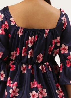 Blue Printed Art Silk Dress Festive Wear 13 Blue Printed Art Silk Dress Festive Wear -Indo Clothing Shop Blue Printed Art Silk Maxi Dress DRBS02205037 rrc2