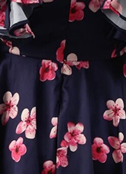 Blue Printed Art Silk Ruffled Dress Festive Wear 14 Blue Printed Art Silk Ruffled Dress Festive Wear -Indo Clothing Shop Blue Printed Art Silk Ruffled Dress DRBS02205992 rrc3