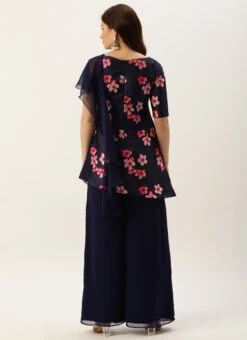 Blue Printed Kurta Set After Six Wear 11 Blue Printed Kurta Set After Six Wear -Indo Clothing Shop Blue Printed Kurta Set KSBS02205946 b