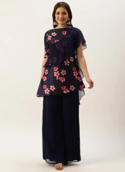 Blue Printed Kurta Set After Six Wear 10 Blue Printed Kurta Set After Six Wear -Indo Clothing Shop Blue Printed Kurta Set KSBS02205946 u