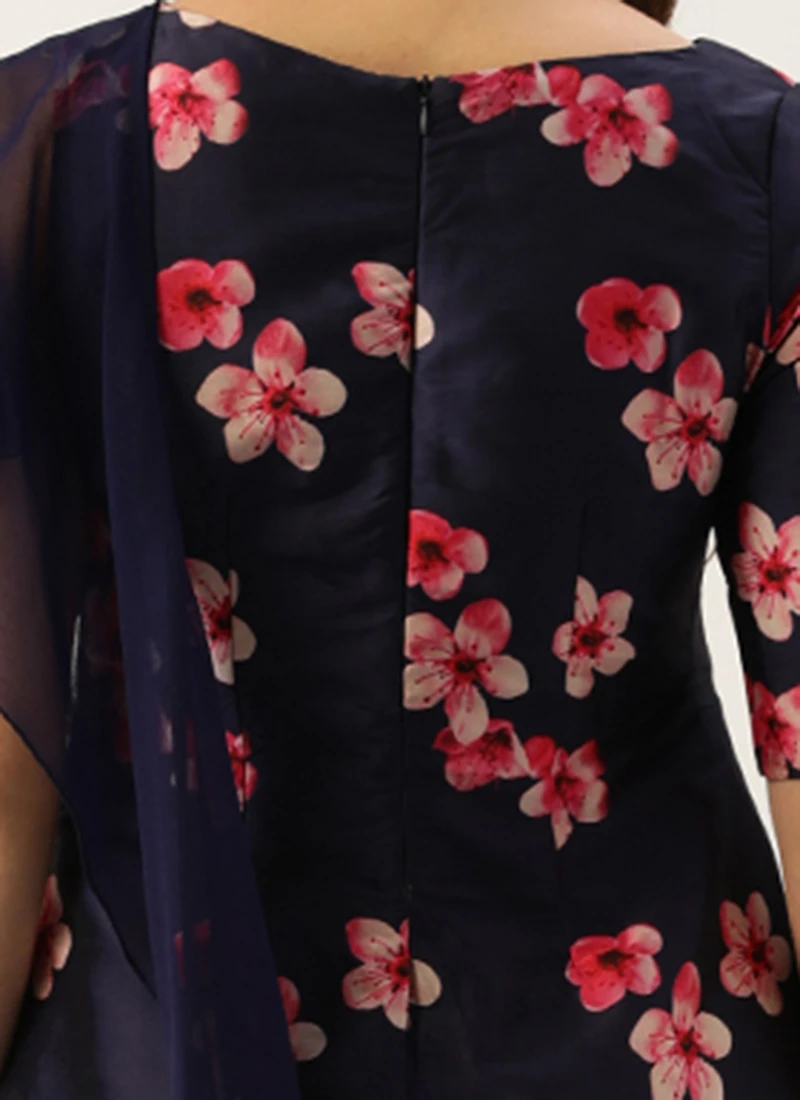 Blue Printed Kurta Set After Six Wear 6 Blue Printed Kurta Set After Six Wear - Image 6