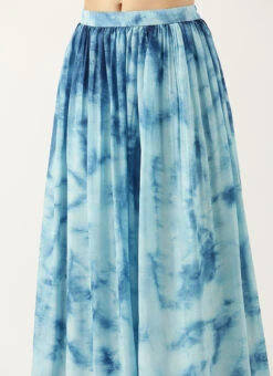 Skirt From Blue Tie N Dye Chinon Skirt Set After Six Wear -Indo Clothing Shop Blue Tie N Dye Chinon Skirt Set IWBS02301023 rrc2