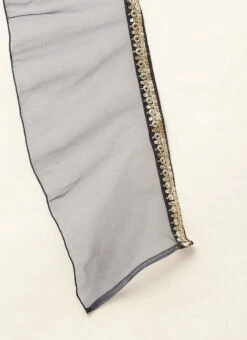 Blue Velvet Embroidered Gown With Dupatta Party Wear -Indo Clothing Shop Blue Velvet Embroidered Gown With Dupatta IWBS02212536 rrc4