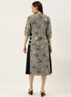 Boat Neck Black Rayon Printed Top N Jacket Set After Six Wear -Indo Clothing Shop Boat Neck Black Rayon Printed Top N Jacket Set IWBS02012522 b