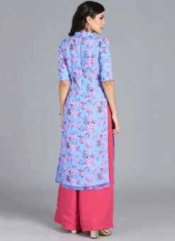 Ethnovog Blue Wide Leg Pant Suit After Six Wear 10 Ethnovog Blue Wide Leg Pant Suit After Six Wear -Indo Clothing Shop Bollywood Vogue Blue Customised Wide Leg Pant Suit IWBV01906410 b