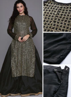 Ethnovog Jacket Style Skirt Set Festive Wear -Indo Clothing Shop Bollywood Vogue Customised Jacket Style Skirt Set IWBV01903878 gl