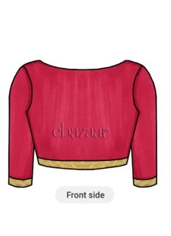 Bright Pink Art Silk Blouse Work Wear -Indo Clothing Shop Bright Pink Art Silk Blouse BLBS1801454 u