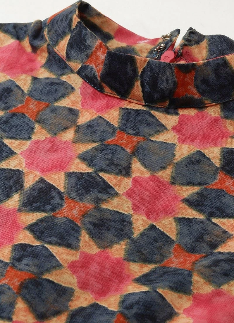 Collar Neck Multicoloured Straight Pant Kurta Set After Six Wear 5 Collar Neck Multicoloured Straight Pant Kurta Set After Six Wear - Image 5