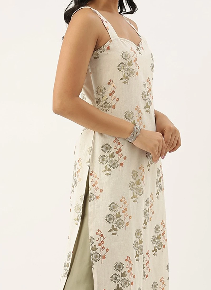 Cream Cotton N Olive Green Kurta Sets After Six Wear 1 Cream Cotton N Olive Green Kurta Sets After Six Wear