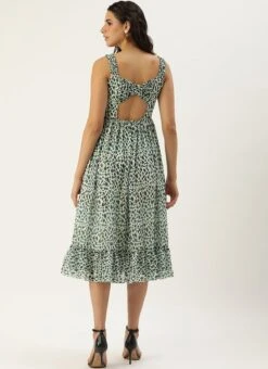 Cream Digital Printed Georgette Flared Dress Party Wear 11 Cream Digital Printed Georgette Flared Dress Party Wear -Indo Clothing Shop Cream Digital Printed Georgette Flared Dress DRBS02209821 b