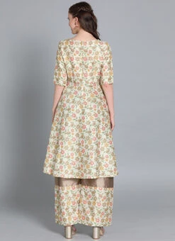 Cream Embroidered Kurta N Wide Leg Pant Festive Wear 10 Cream Embroidered Kurta N Wide Leg Pant Festive Wear -Indo Clothing Shop Cream Embroidered Kurta N Wide Leg Pant KSBS01911761 b