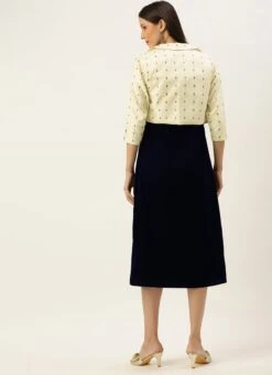 Cream Jacquard Jacket N Velvet Dress After Six Wear 11 Cream Jacquard Jacket N Velvet Dress After Six Wear -Indo Clothing Shop Cream Jacquard Jacket N Velvet Dress DRBS02205848 b