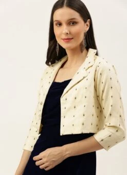 Cream Jacquard Jacket N Velvet Dress After Six Wear 12 Cream Jacquard Jacket N Velvet Dress After Six Wear -Indo Clothing Shop Cream Jacquard Jacket N Velvet Dress DRBS02205848 rrc1