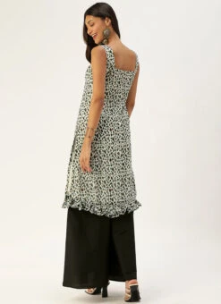 Cream N Black Georgette Digital Print Kurta Set After Six Wear -Indo Clothing Shop Cream N Black Georgette Digital Print Kurta Set KSBS02104190 b