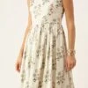 Cream Silk Cotton Ankle Length Dress After Six Wear