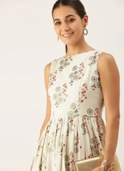 Cream Silk Cotton Ankle Length Dress After Six Wear 12 Cream Silk Cotton Ankle Length Dress After Six Wear -Indo Clothing Shop Cream Silk Cotton Ankle Length Dress DRBS02108680 rrc1