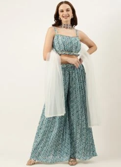 Dupatta From Cream And Blue Printed N Embroidered Set After Six Wear 10 Dupatta From Cream And Blue Printed N Embroidered Set After Six Wear -Indo Clothing Shop Cream and Blue Printed N Embroidered Set IWBS02301010 u