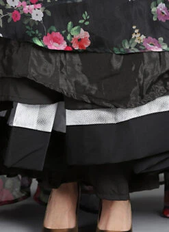 Black Digital Printed Gown With Jacket Party Wear -Indo Clothing Shop Custom Made Black Digital Printed Gown with Jacket IWBS1809086 rrc3