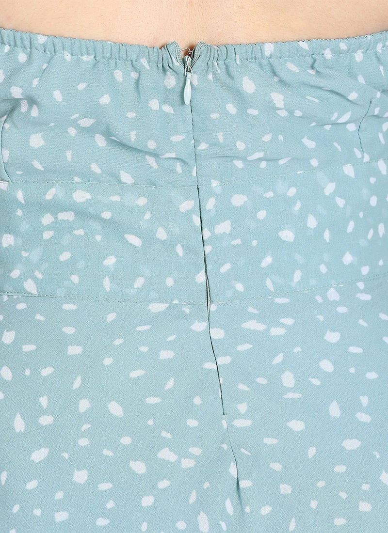 Blue Halter Neck Georgette Gown After Six Wear 8 Blue Halter Neck Georgette Gown After Six Wear - Image 8