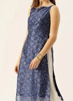 Dark Blue And Off White Kurta Gharara Set After Six Wear Festive Wear