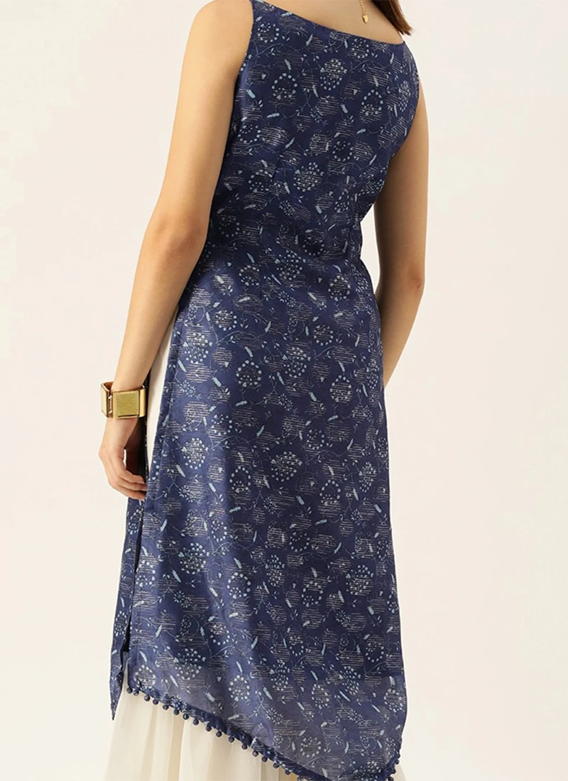 Dark Blue And Off White Kurta Gharara Set After Six Wear Festive Wear 7 Dark Blue And Off White Kurta Gharara Set After Six Wear Festive Wear - Image 7