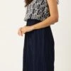 Dark Blue Embroidered Georgette Dress Festive Wear After Six Wear