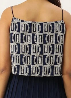 Dark Blue Embroidered Georgette Dress Festive Wear After Six Wear 13 Dark Blue Embroidered Georgette Dress Festive Wear After Six Wear -Indo Clothing Shop Dark Blue Embroidered Georgette Dress DRBS02210917 rrc2