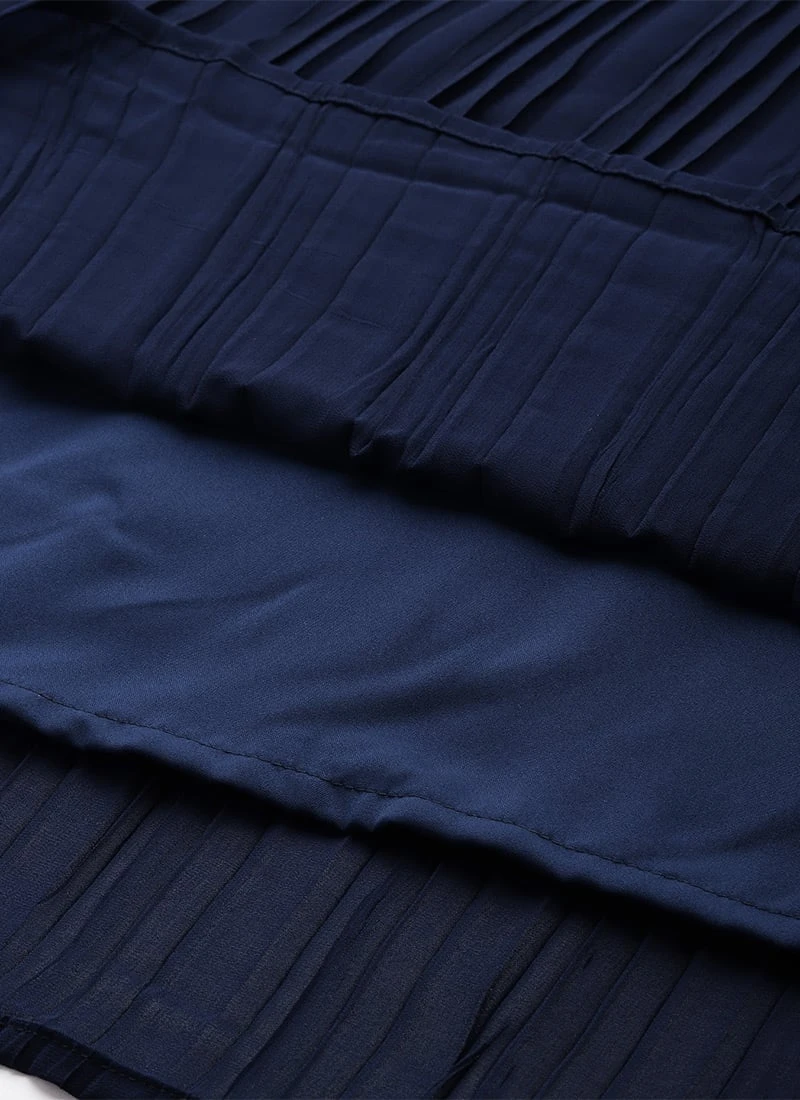 Dark Blue Embroidered Georgette Dress Festive Wear After Six Wear 8 Dark Blue Embroidered Georgette Dress Festive Wear After Six Wear - Image 8