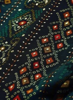 Dark Blue Printed Handkerchief Style Dress Festive Wear -Indo Clothing Shop Dark Blue Printed Handkerchief Style Dress DRBS02110944 rrc2