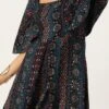 Dark Blue Printed Viscose Dress After Six Wear