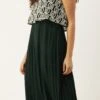 Dark Green Embroidered Georgette Dress After Six Wear