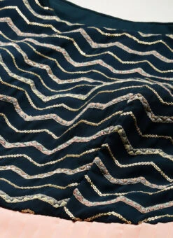 Dark Green Georgette Embroidered N Peach Gown Festive Wear -Indo Clothing Shop Dark Green Georgette Embroidered N Peach Gown IWBS02301763 rrc1