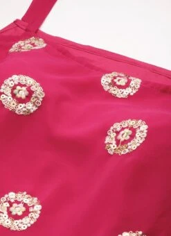 Bottom From Dark Pink Georgette Embroidered Gharara Set After Six Wear -Indo Clothing Shop Dark Pink Georgette Embroidered Gharara Set IWBS02301145 rrc1 1