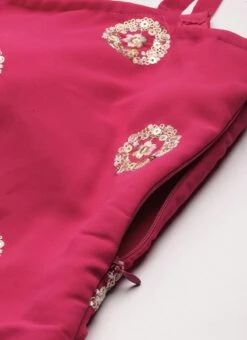 Bottom From Dark Pink Georgette Embroidered Gharara Set After Six Wear -Indo Clothing Shop Dark Pink Georgette Embroidered Gharara Set IWBS02301145 rrc3 1