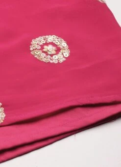 Bottom From Dark Pink Georgette Embroidered Gharara Set After Six Wear -Indo Clothing Shop Dark Pink Georgette Embroidered Gharara Set IWBS02301145 rrc4 1