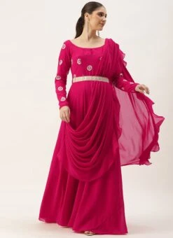 Dupatta From Dark Pink Georgette Embroidered Gown After Six Wear 10 Dupatta From Dark Pink Georgette Embroidered Gown After Six Wear -Indo Clothing Shop Dark Pink Georgette Embroidered Gown IWBS02304096 u