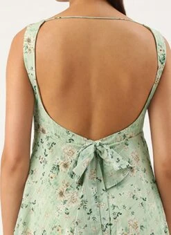 Digital Printed Green Muslin Maxi Dress Party Wear -Indo Clothing Shop Digital Printed Green Muslin Maxi Dress DRBS02206175 rrc2