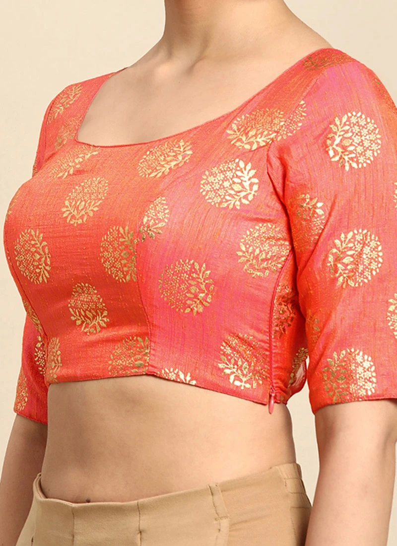 Dull Pink Art Silk Blouse Festive Wear 1 Dull Pink Art Silk Blouse Festive Wear