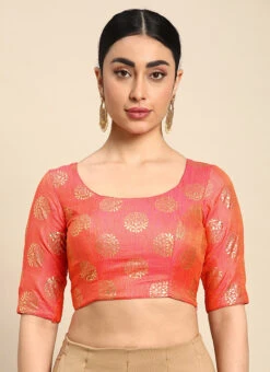 Dull Pink Art Silk Blouse Festive Wear 10 Dull Pink Art Silk Blouse Festive Wear -Indo Clothing Shop Dull Pink Art Silk Blouse BLBS02303799 u