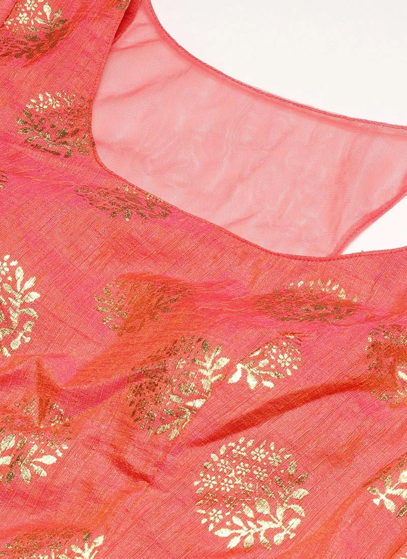 Dull Pink Art Silk Blouse Festive Wear 5 Dull Pink Art Silk Blouse Festive Wear - Image 5