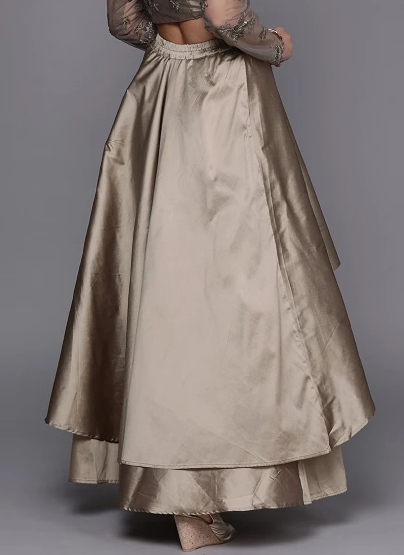 Dusty Gold Taffeta Skirt Festive Wear 4 Dusty Gold Taffeta Skirt Festive Wear - Image 4