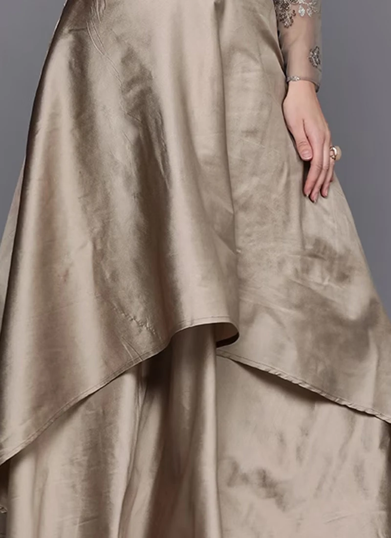 Dusty Gold Taffeta Skirt Festive Wear 1 Dusty Gold Taffeta Skirt Festive Wear