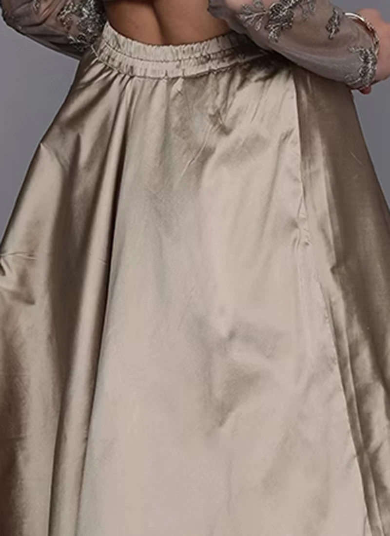 Dusty Gold Taffeta Skirt Festive Wear 6 Dusty Gold Taffeta Skirt Festive Wear - Image 6